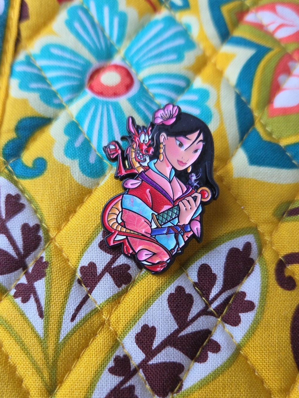 Disney Enamel Pin - Pink, Red and Black Mulan Design
